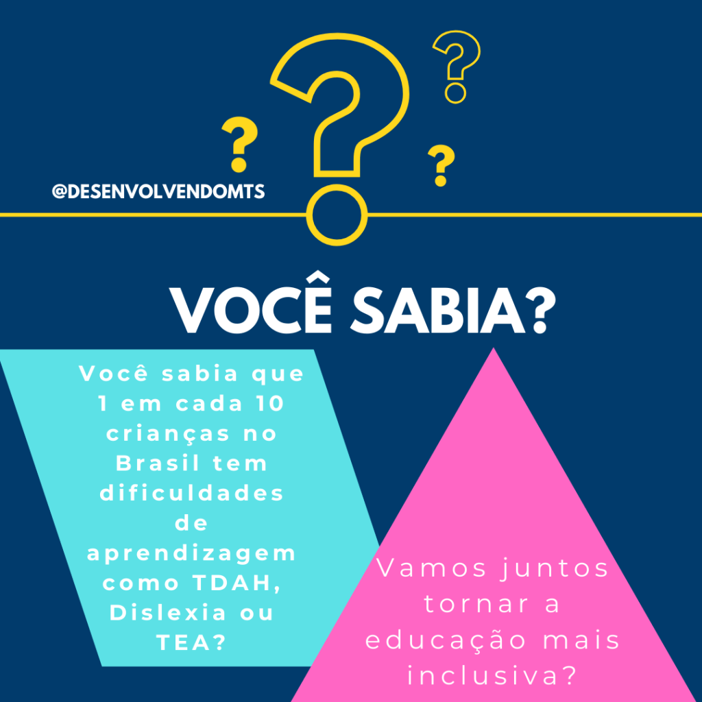 Voce sabia que 1 a cada 10 crianças possui dificuldade de aprendizagem